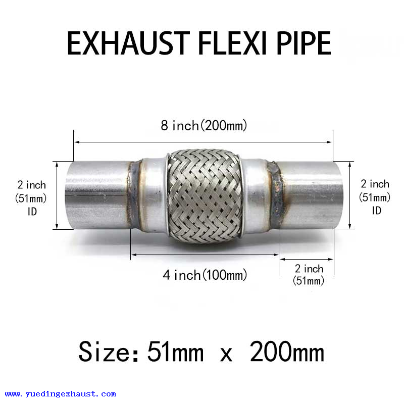 Réparation de tuyau flexible de joint flexible de tube de bride d'échappement de 2 pouces x 8 pouces