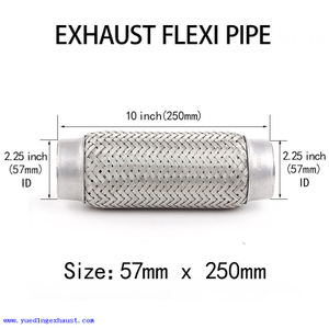 Souder sur le tuyau flexible de réparation de joint d'échappement d'acier inoxydable 57mm x 250mm