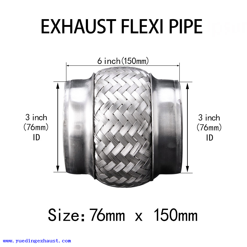 Tuyau flexible d'échappement à souder sur la réparation de tube flexible à joint flexible 76 mm x 150 mm