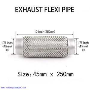 1,75 po x 10 po à souder sur la réparation de tube flexible de joint flexible de tuyau d'échappement flexible